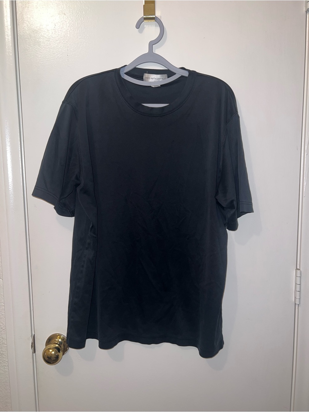 Saks Fifth Avenue Black Crewneck Short Sleeve Tee